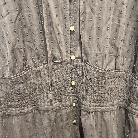 NWT Sonoma Smocked Tiered Maxi Black Dress 4XL Boho Romantic Cottagecore Prairie - Picture 3 of 8